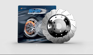 Audi RS5 Brake Rotor (1) - Rear - SHW Performance - Drilled-Dimpled Lightweight Wavy - `13-`15